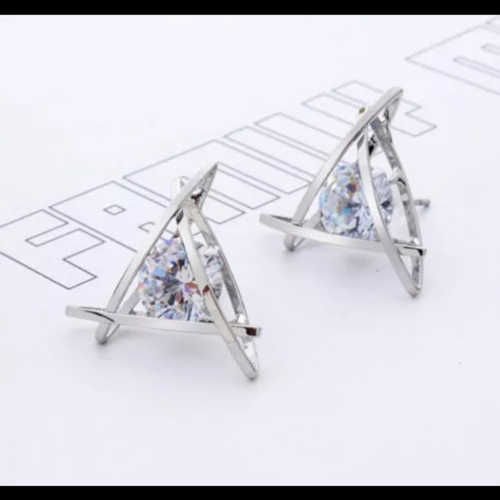 NEW!💙💎MODERN CAGED CZ SPARKLERS!💎💙SO BEAUTIFUL - Picture 8 of 8